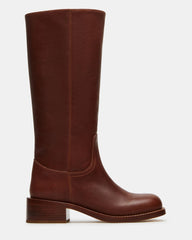 RIGGS RUST LEATHER WIDE CALF