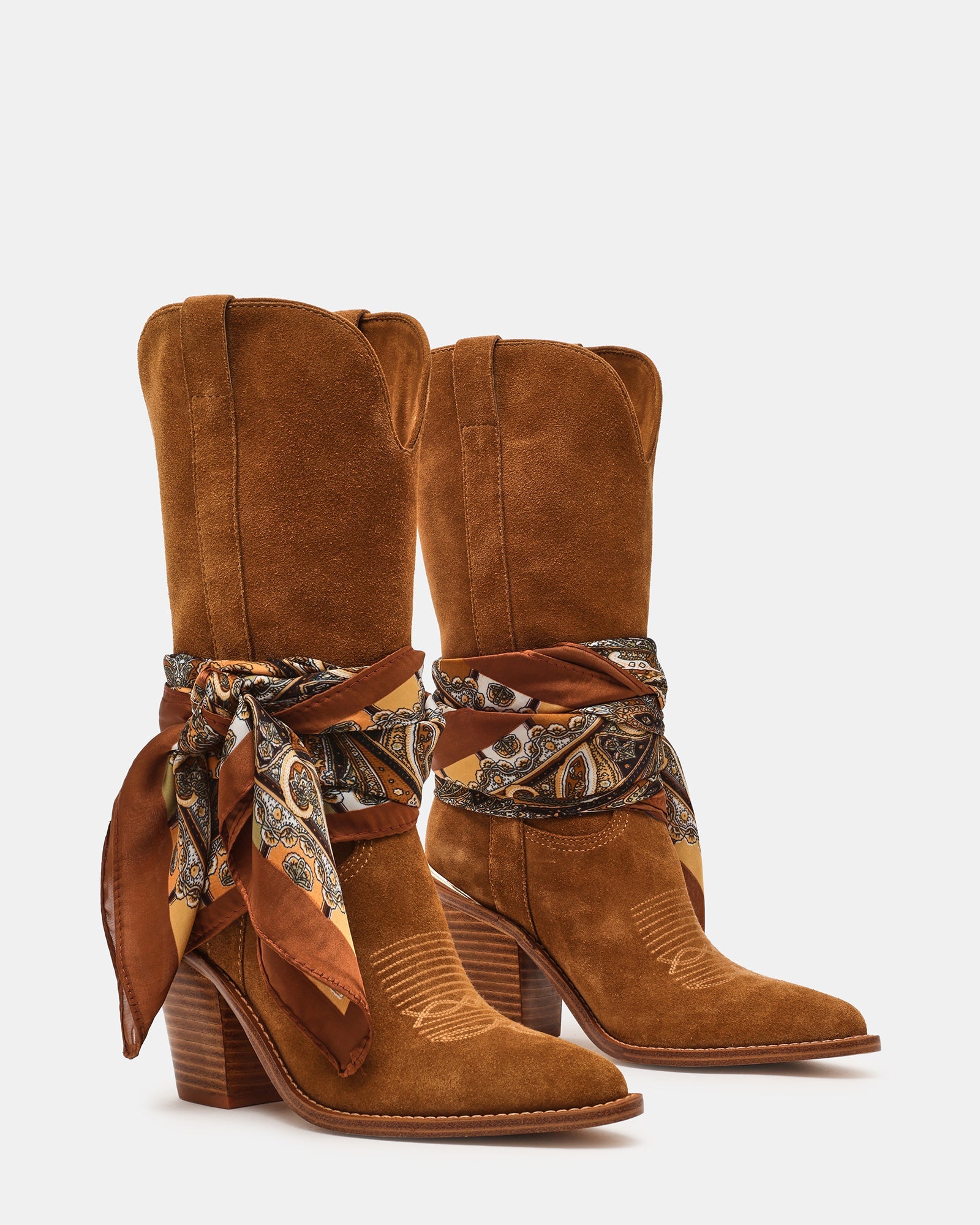 SALLY SCARF CHESTNUT SUEDE